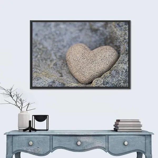 Sand Look Alike Heart Canvas Wall Art