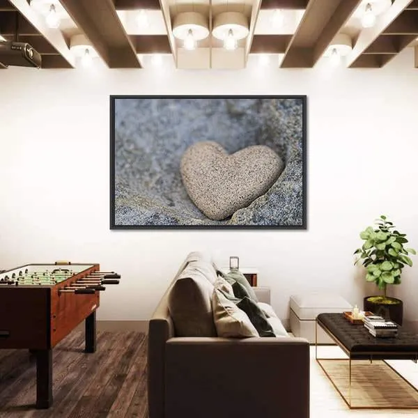 Sand Look Alike Heart Canvas Wall Art