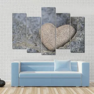 Sand Look Alike Heart Canvas Wall Art