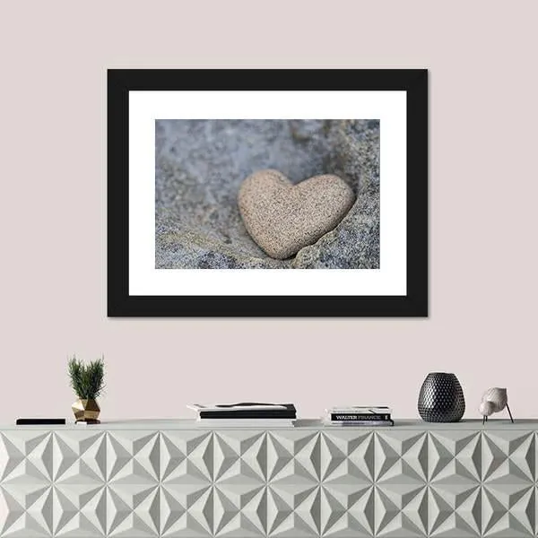 Sand Look Alike Heart Canvas Wall Art