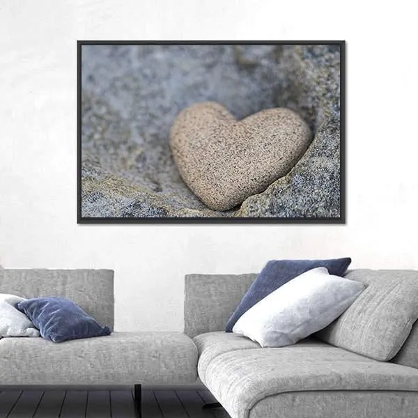 Sand Look Alike Heart Canvas Wall Art