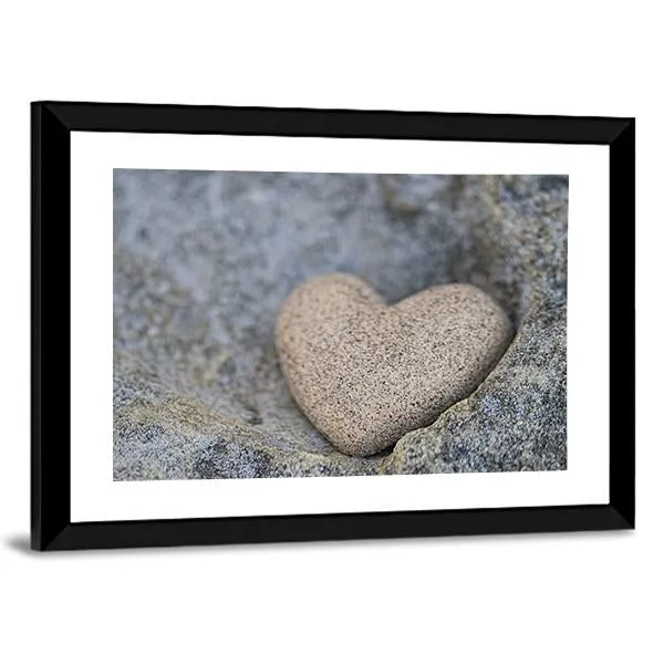 Sand Look Alike Heart Canvas Wall Art