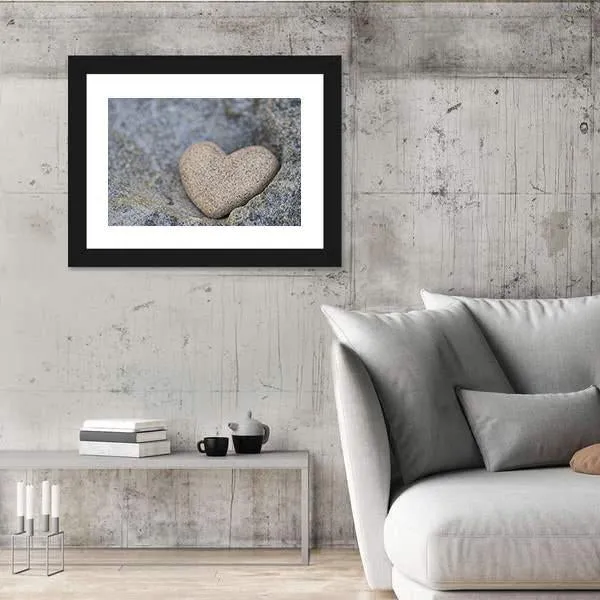 Sand Look Alike Heart Canvas Wall Art