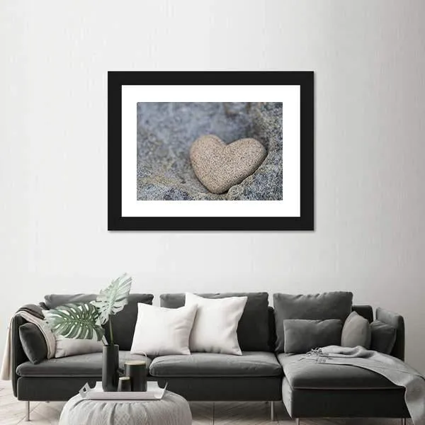 Sand Look Alike Heart Canvas Wall Art