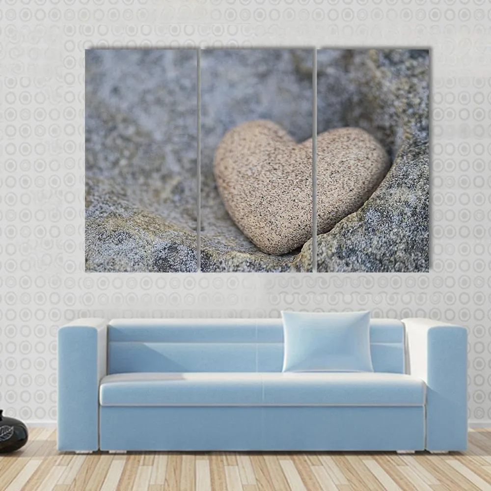 Sand Look Alike Heart Canvas Wall Art