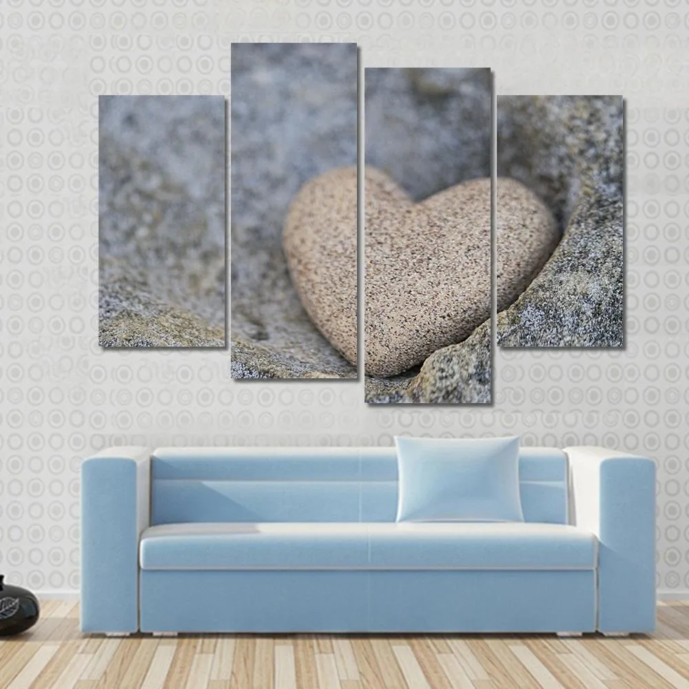 Sand Look Alike Heart Canvas Wall Art