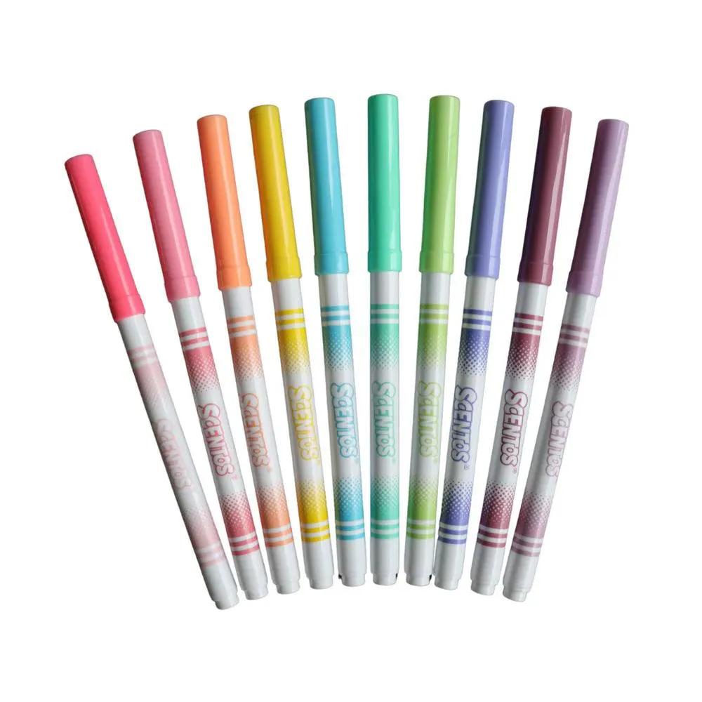 Scentos Scented Pastel Color Fine Line Markers, Pack Of 10