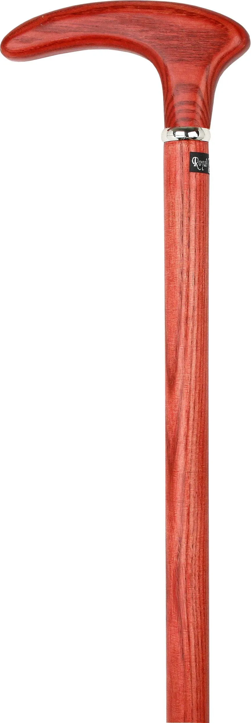 Scratch & Dent Fiesta Red Cosmopolitan Handle Walking Cane With Ash Wood Shaft and Silver Collar V1459