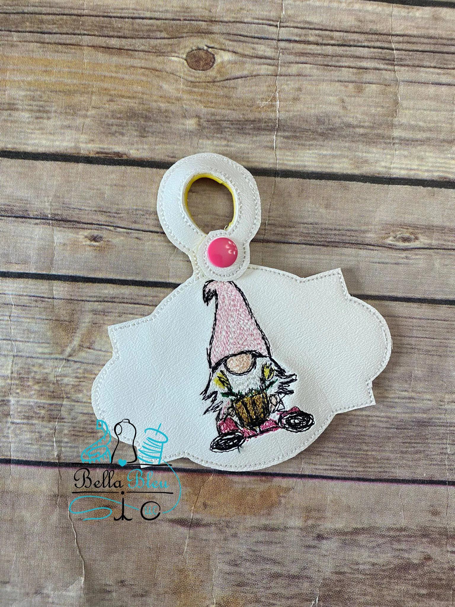 Scribble Gnome  ITH  Bag Tag fob