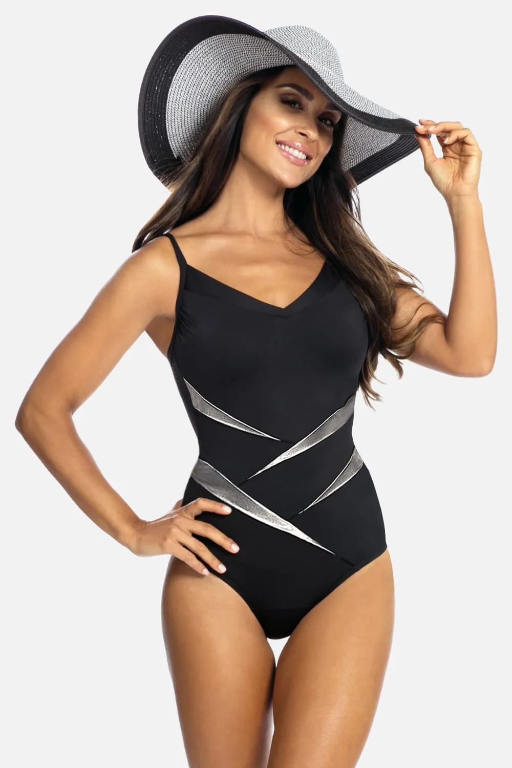 Seaside Chic One Piece Black & Silver