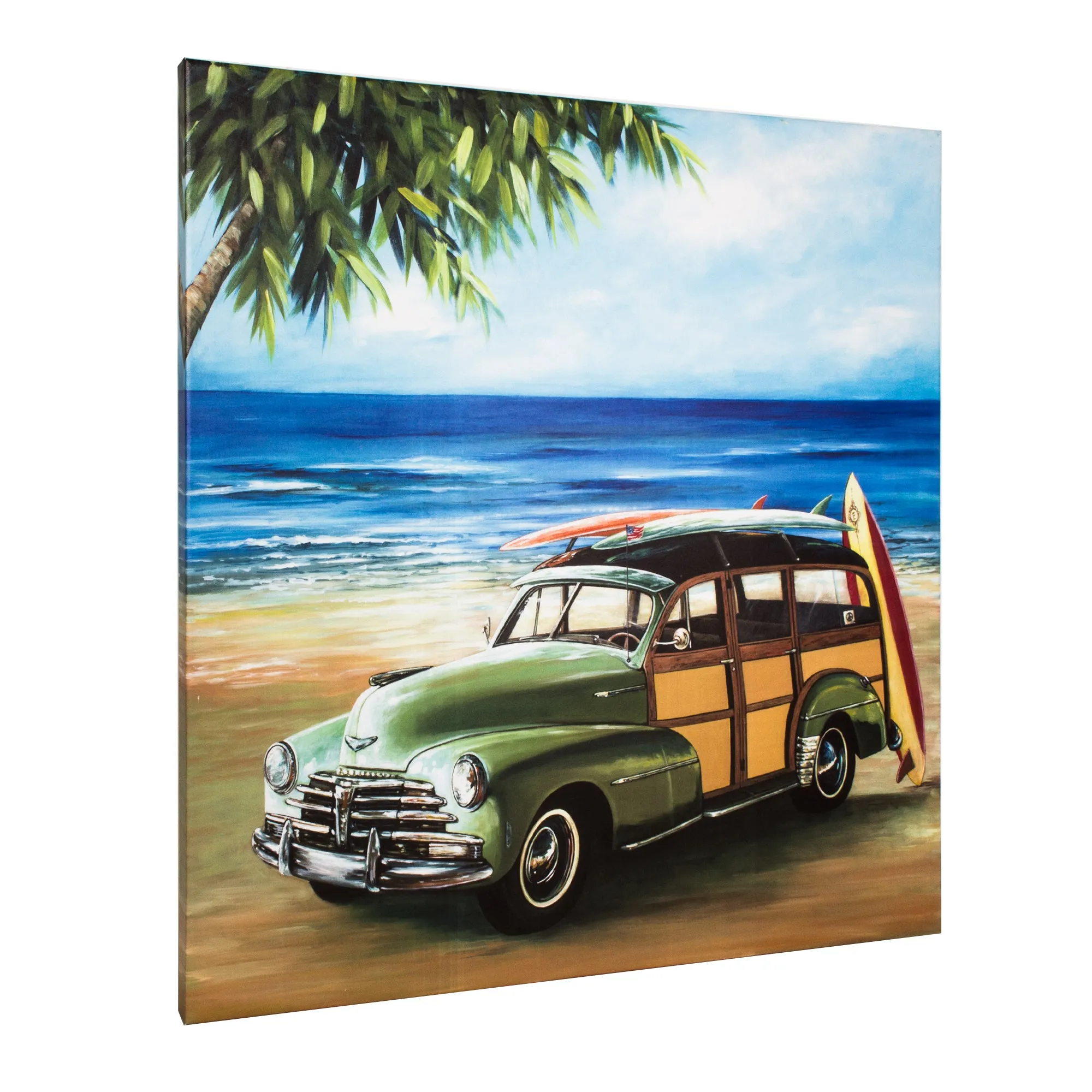 Seaside Cruising Outdoor Canvas Art Print - 35x35