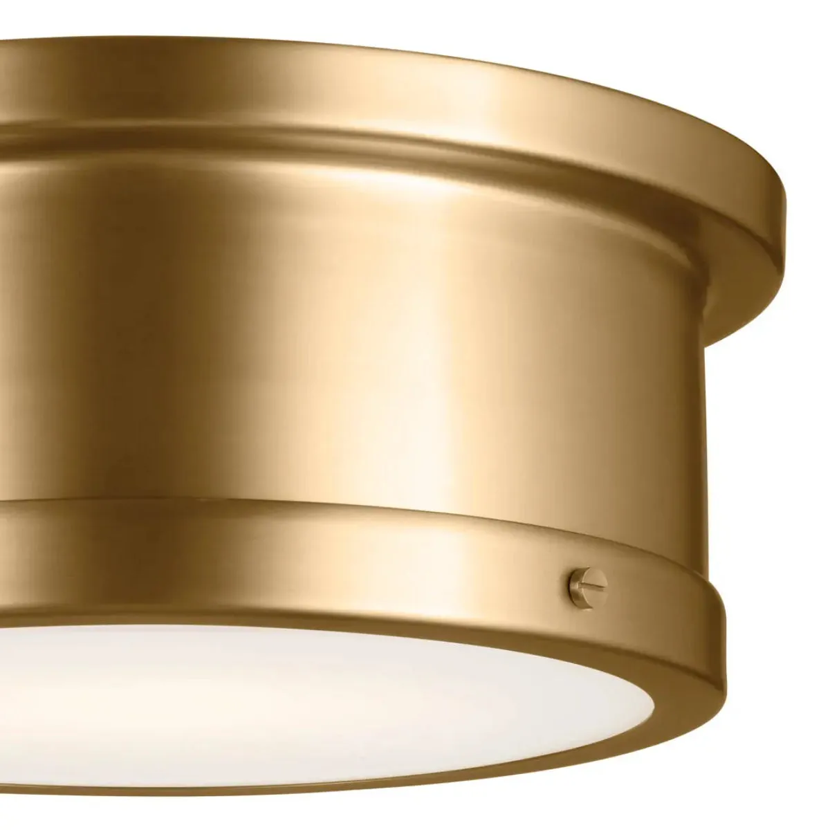 Serca 14" 2-Light Flush Mount Light, Brushed Natural Brass Finish