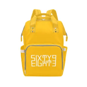 Sixty Eight 93 Logo White Orange Multi-Function BackPack