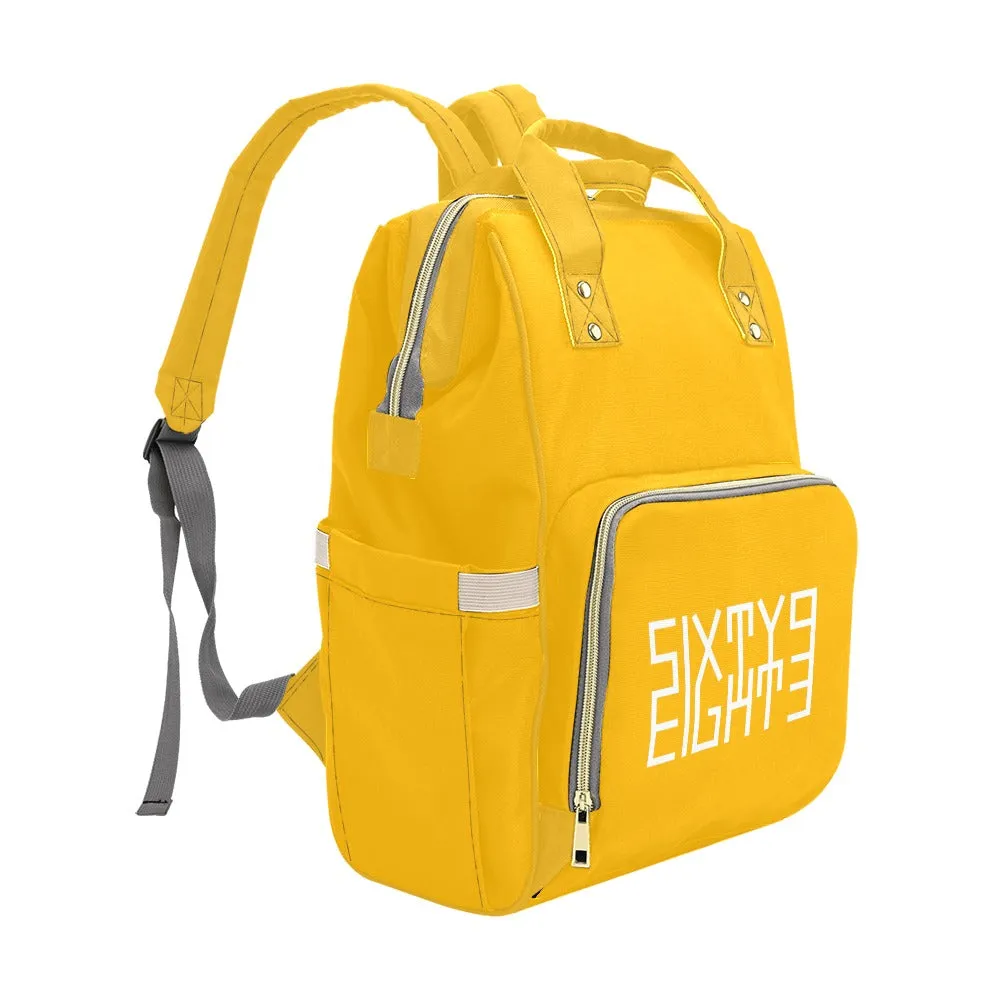 Sixty Eight 93 Logo White Orange Multi-Function BackPack