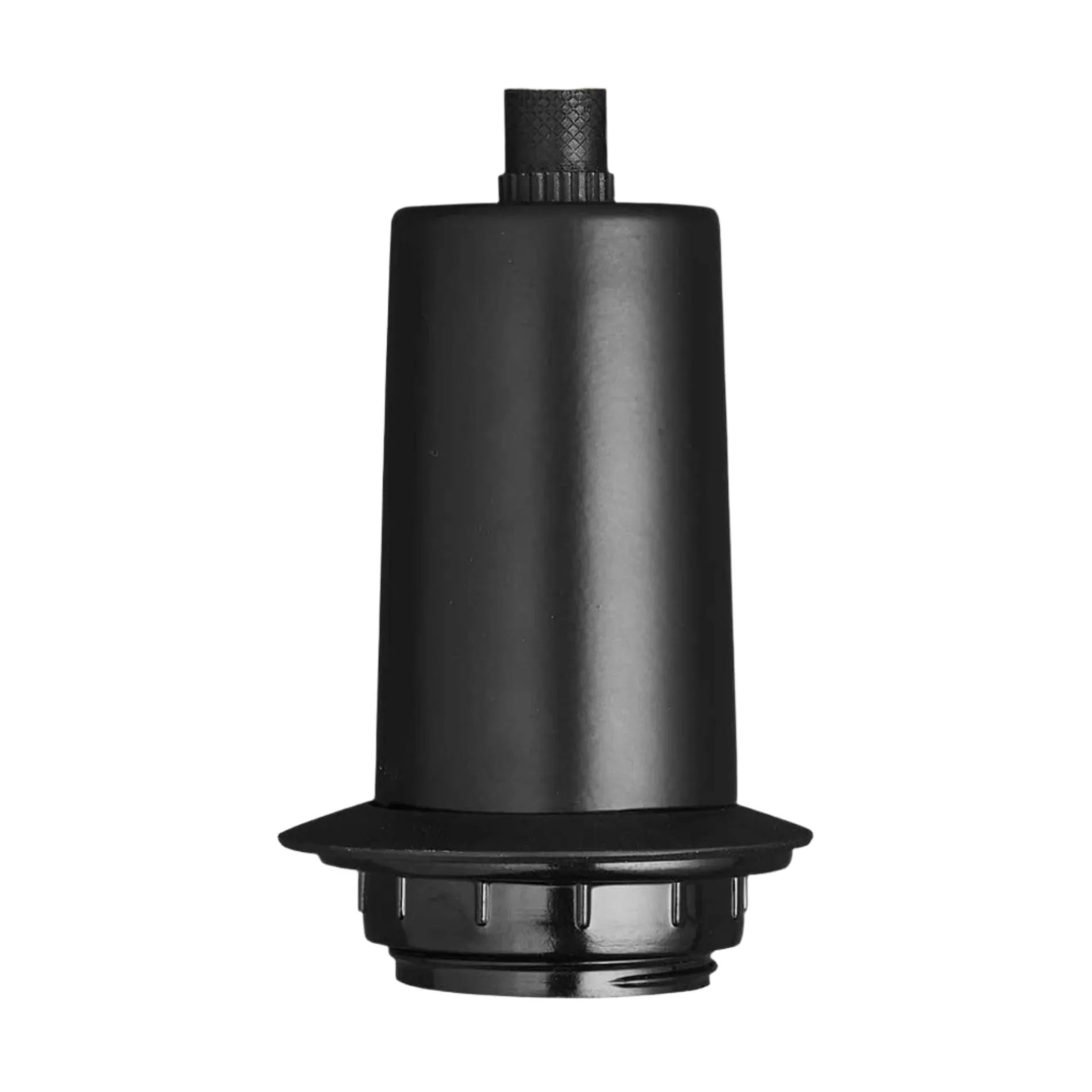 Sleek Edison ES E27 Bulb Holder - Black - With Ring