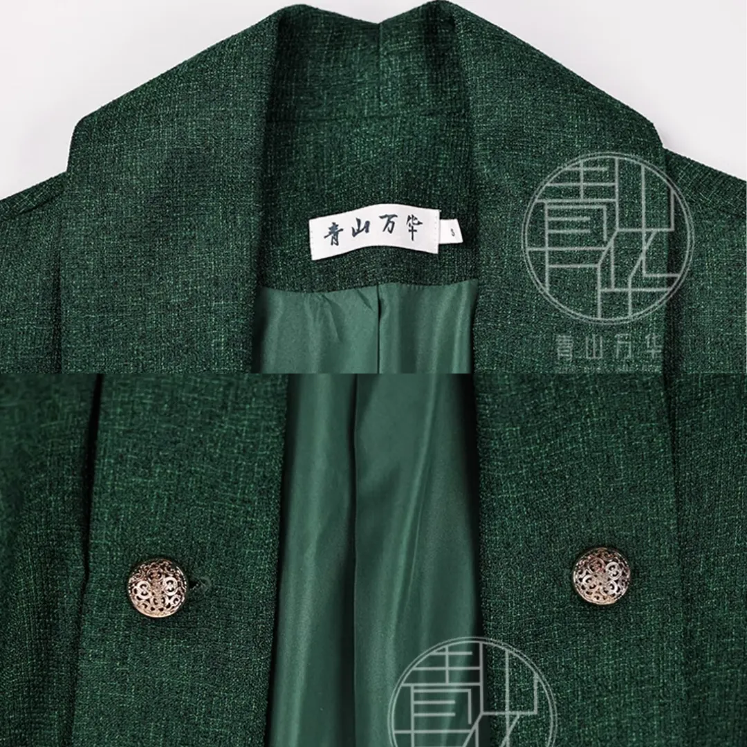 Slytherin 斯莱特林 Modernized Hanfu Zhiju Double Breasted Coat