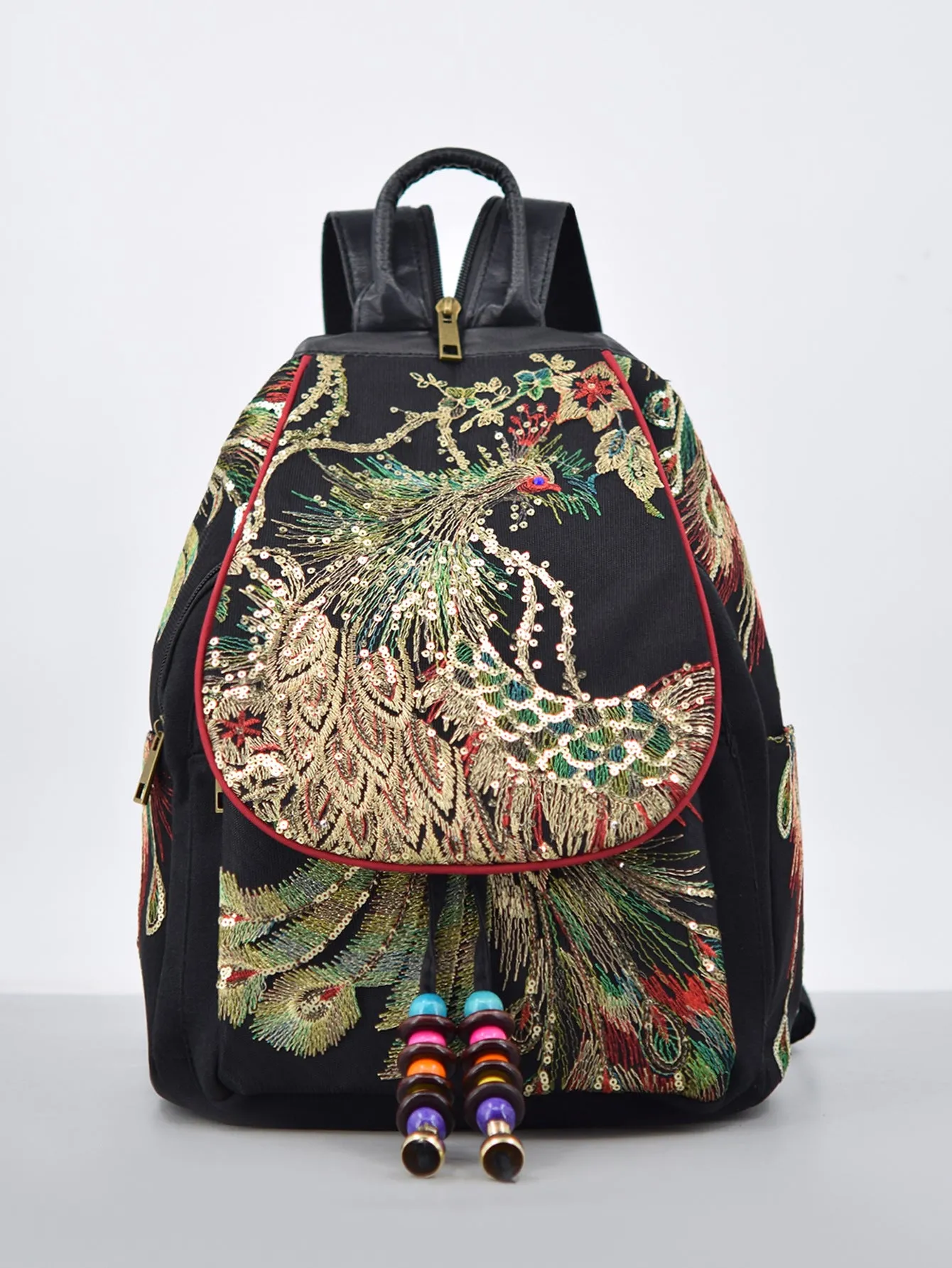 Small Womens Embroidery Canvas Rucksack Backpack For Women