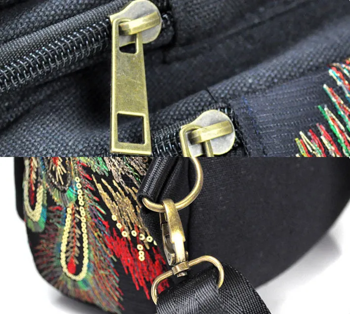 Small Womens Embroidery Canvas Rucksack Backpack For Women