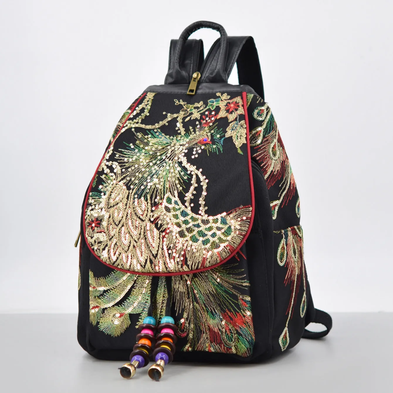 Small Womens Embroidery Canvas Rucksack Backpack For Women