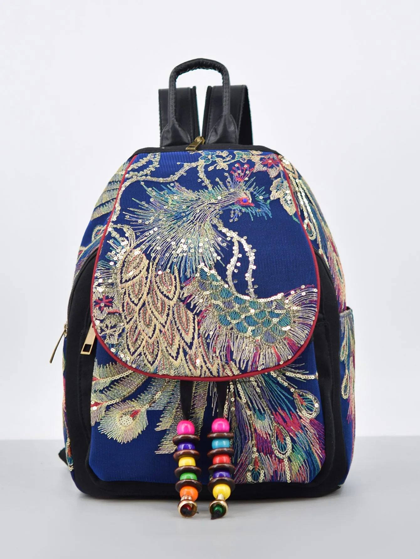 Small Womens Embroidery Canvas Rucksack Backpack For Women