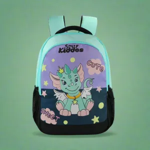 Smily Kiddos 29 Ltrs Junior School Bag  - Cute Dragon- Sea Green LxWxH :45 X 33 X 20 CM