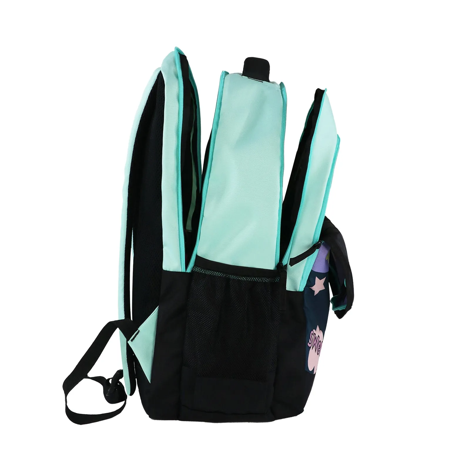 Smily Kiddos 29 Ltrs Junior School Bag  - Cute Dragon- Sea Green LxWxH :45 X 33 X 20 CM