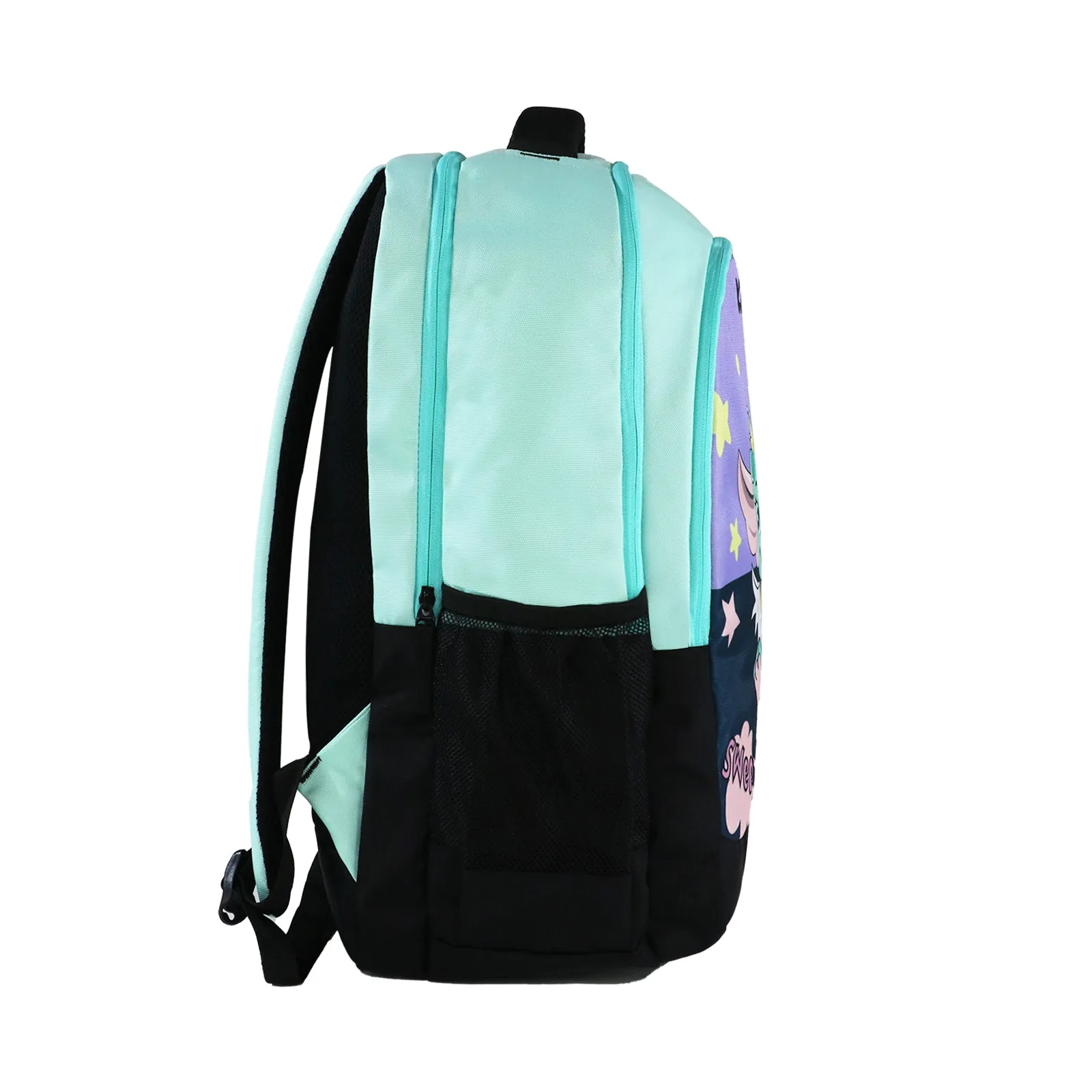 Smily Kiddos 29 Ltrs Junior School Bag  - Cute Dragon- Sea Green LxWxH :45 X 33 X 20 CM