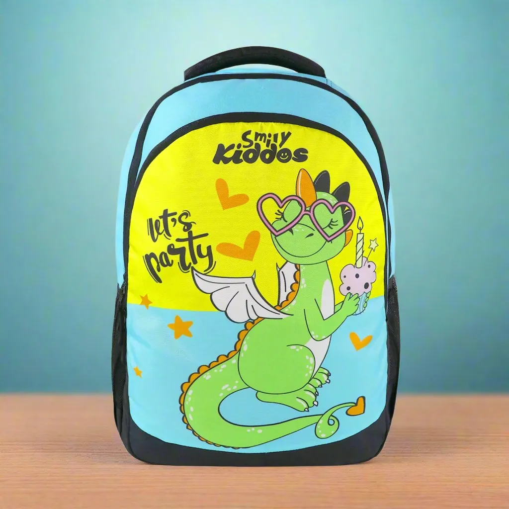 Smily Kiddos 29 Ltrs Junior School Bag  - Party Dragon-Yellow LxWxH :45 X 33 X 20 CM