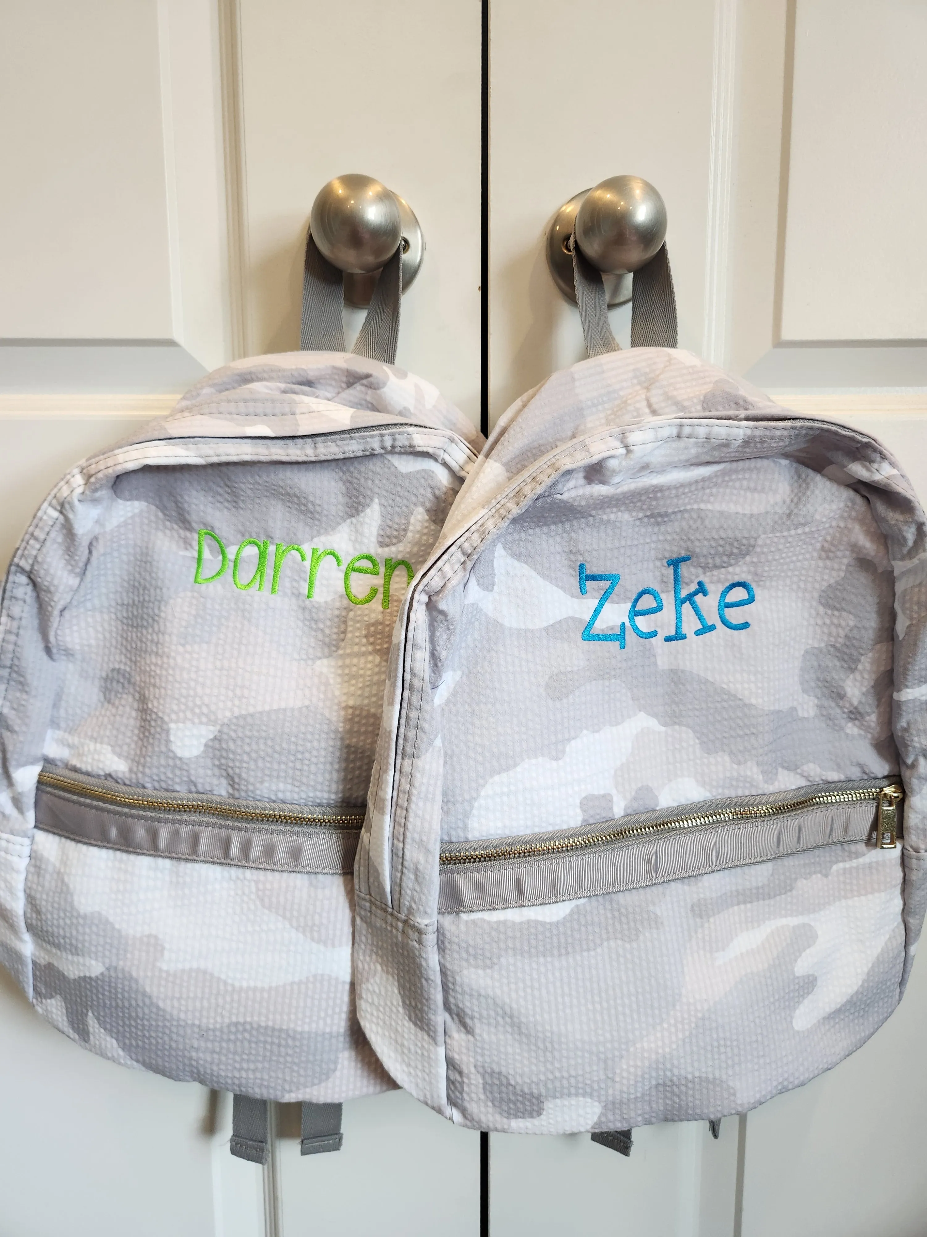 Snow Camo Seersucker Medium Backpack