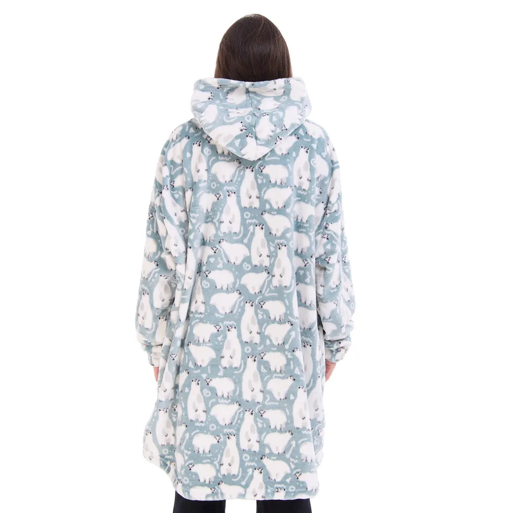 Snuggs Blanket Hoodie Mint Polar Bear