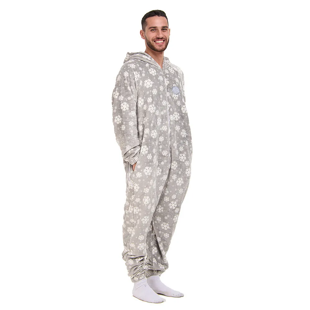 Snuggs Blanket Onesie Grey Snowflakes