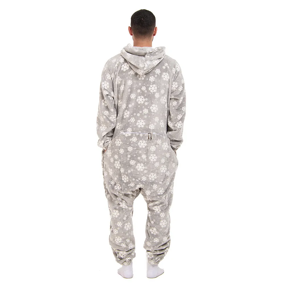 Snuggs Blanket Onesie Grey Snowflakes