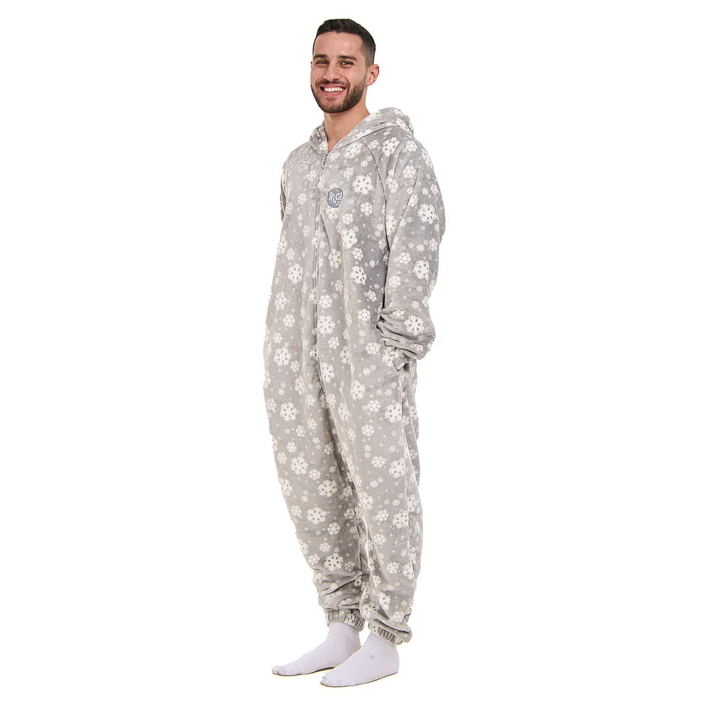 Snuggs Blanket Onesie Grey Snowflakes