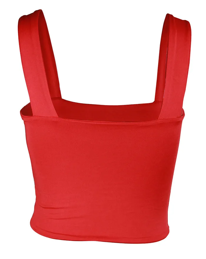 Solid Color Cropped Tank Top