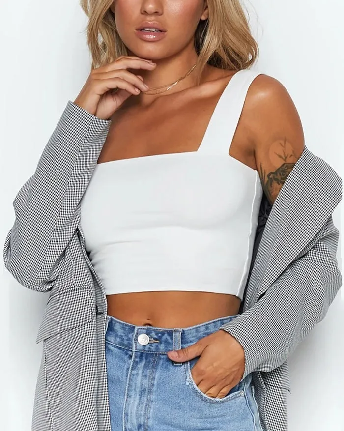 Solid Color Cropped Tank Top