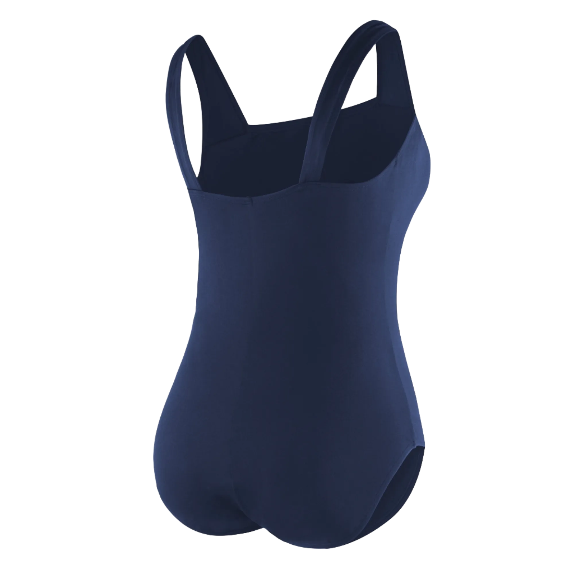 Speedo Plus Solid Shirred Tank Fitness One Piece Swimsuit - Speedo Navy