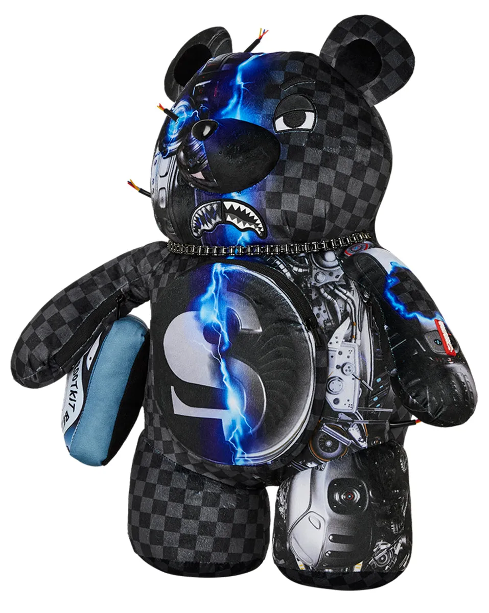 Sprayground Cyborg Bear Backpack In Black Blue