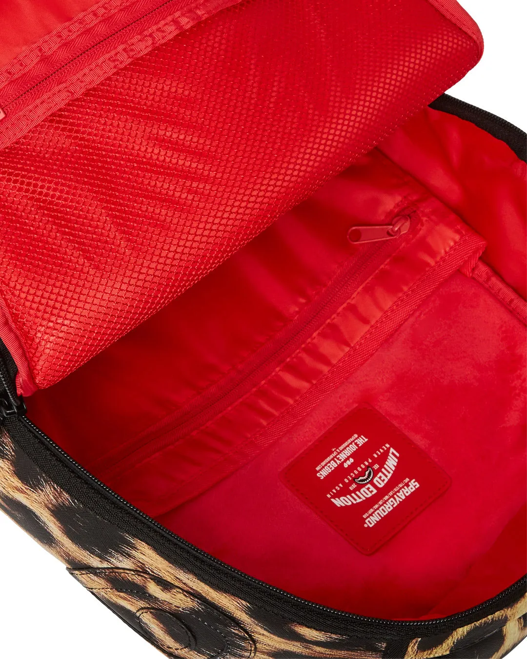 Sprayground Miles Per Hour Split Cheetah In Red