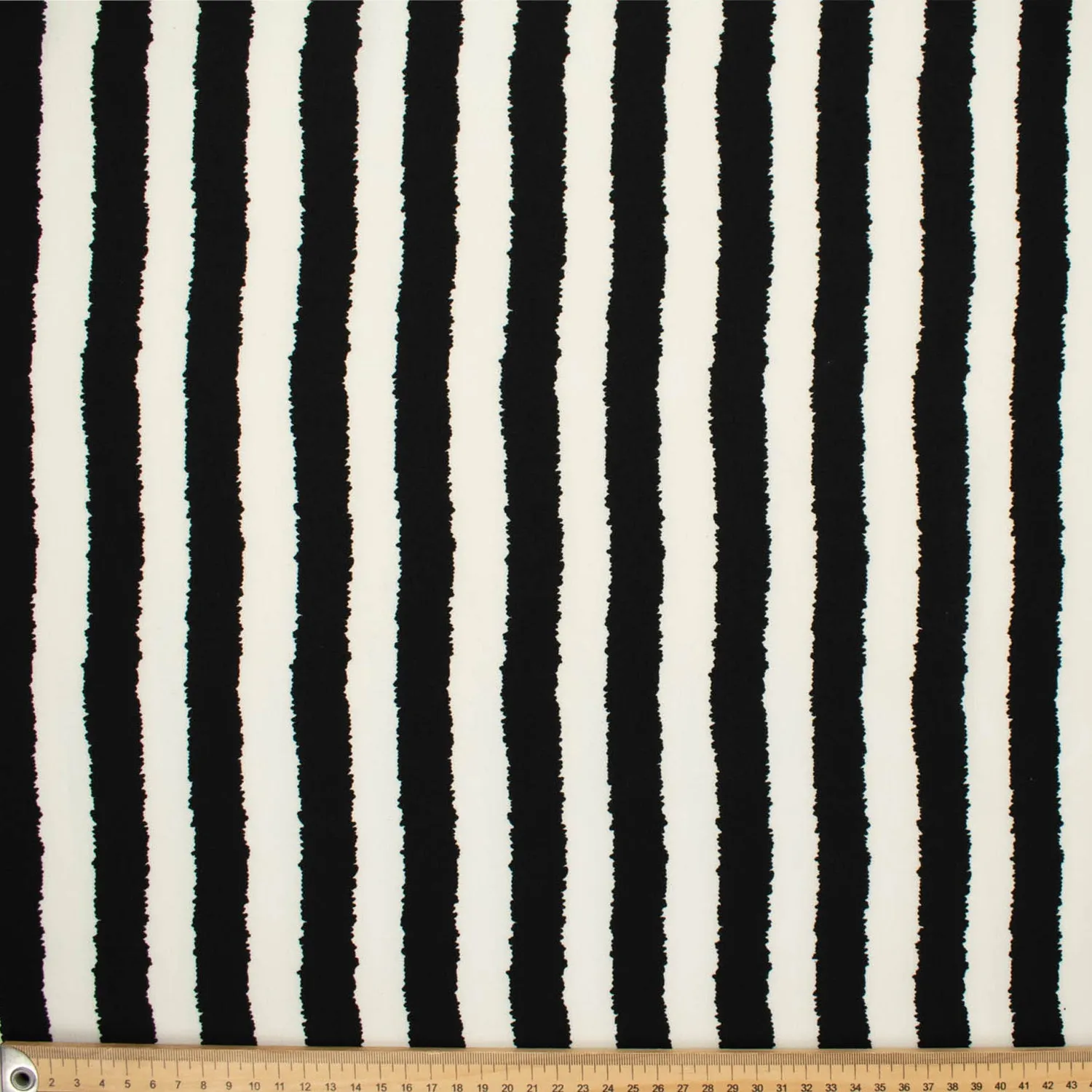 Stripe Printed Crepe Georgette White & Black