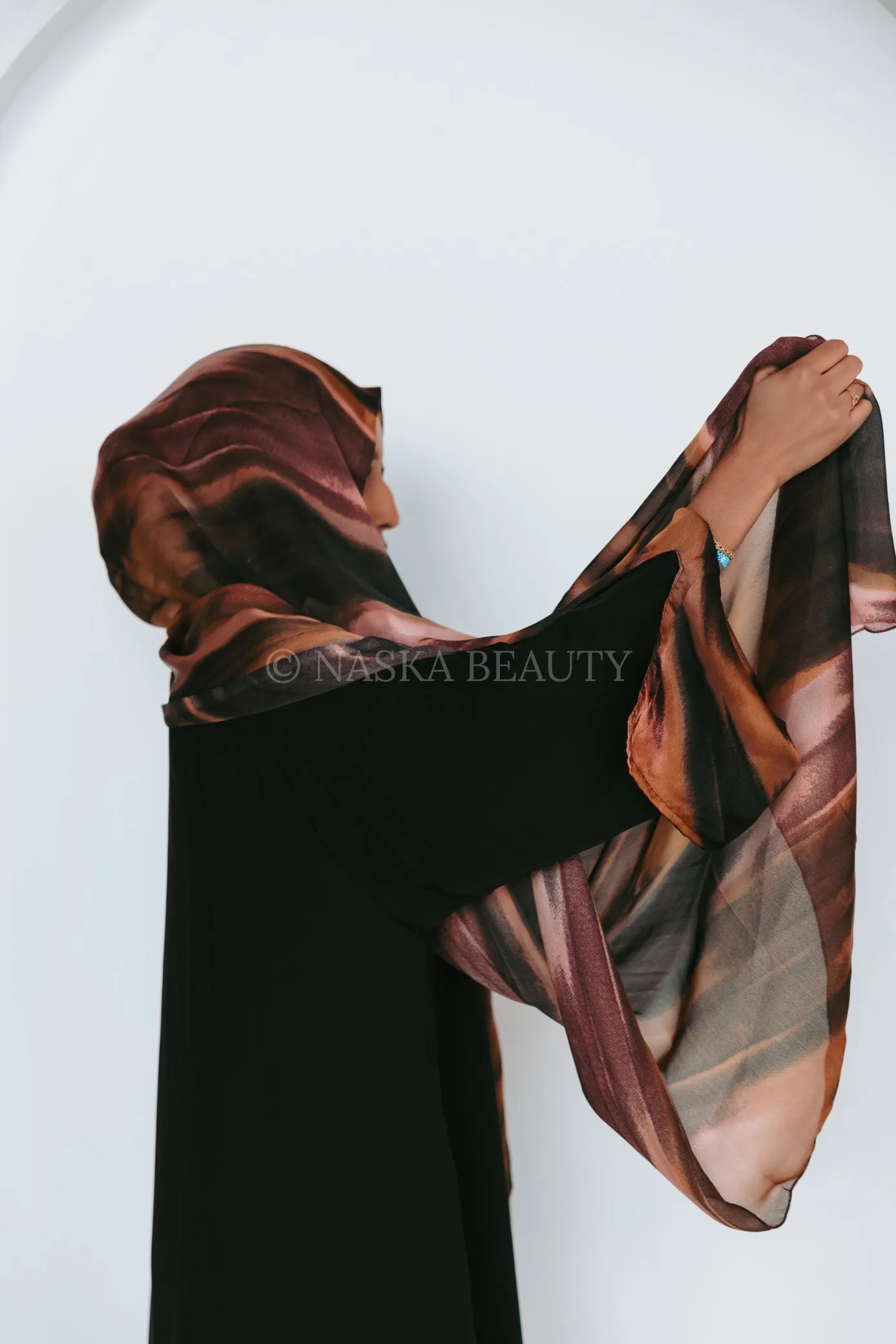 Striped printed hijab