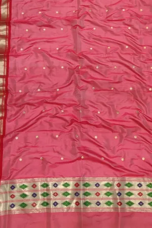 Stunning Red Paithani Silk Dupatta - Pure Elegance for Any Occasion