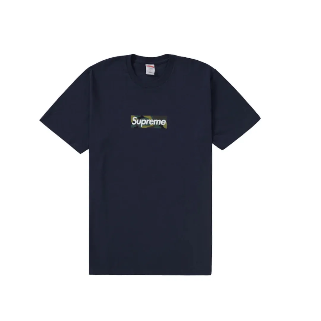 SUPREME BOX LOGO TEE NAVY (FW23)