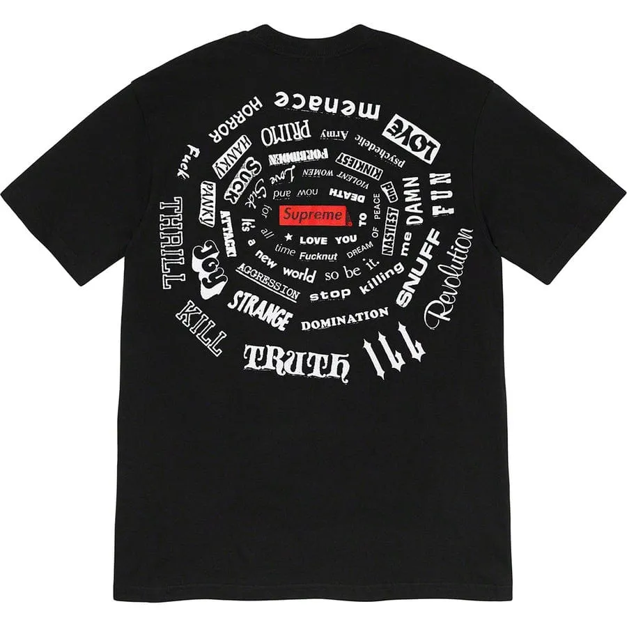 SUPREME SPIRAL TEE SHIRT BLACK