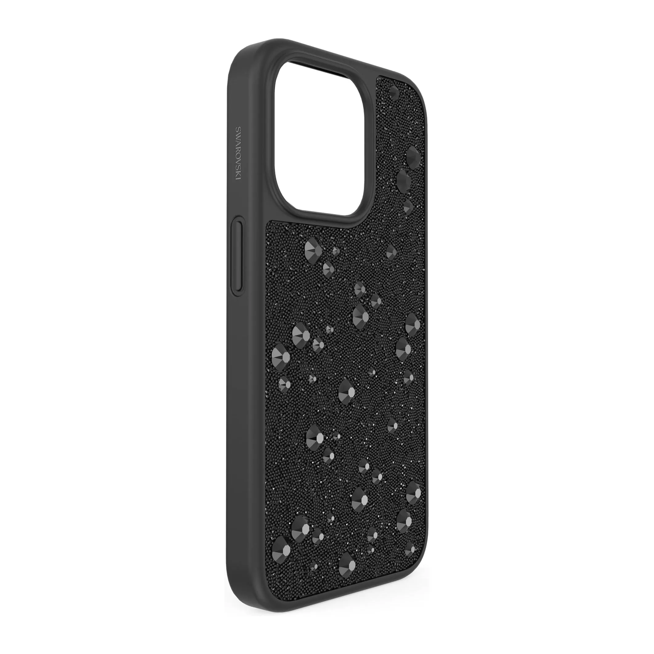 Swarovski Part of the High Collection Unisex Black Crystal Fabric with Black Flatback Crystals High Smartphone Apple iPhone 15 Pro Case - 5682965