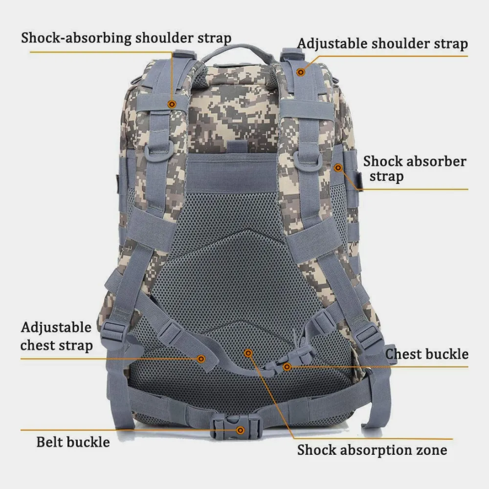 Tactical Military 45L Molle Rucksack Backpack