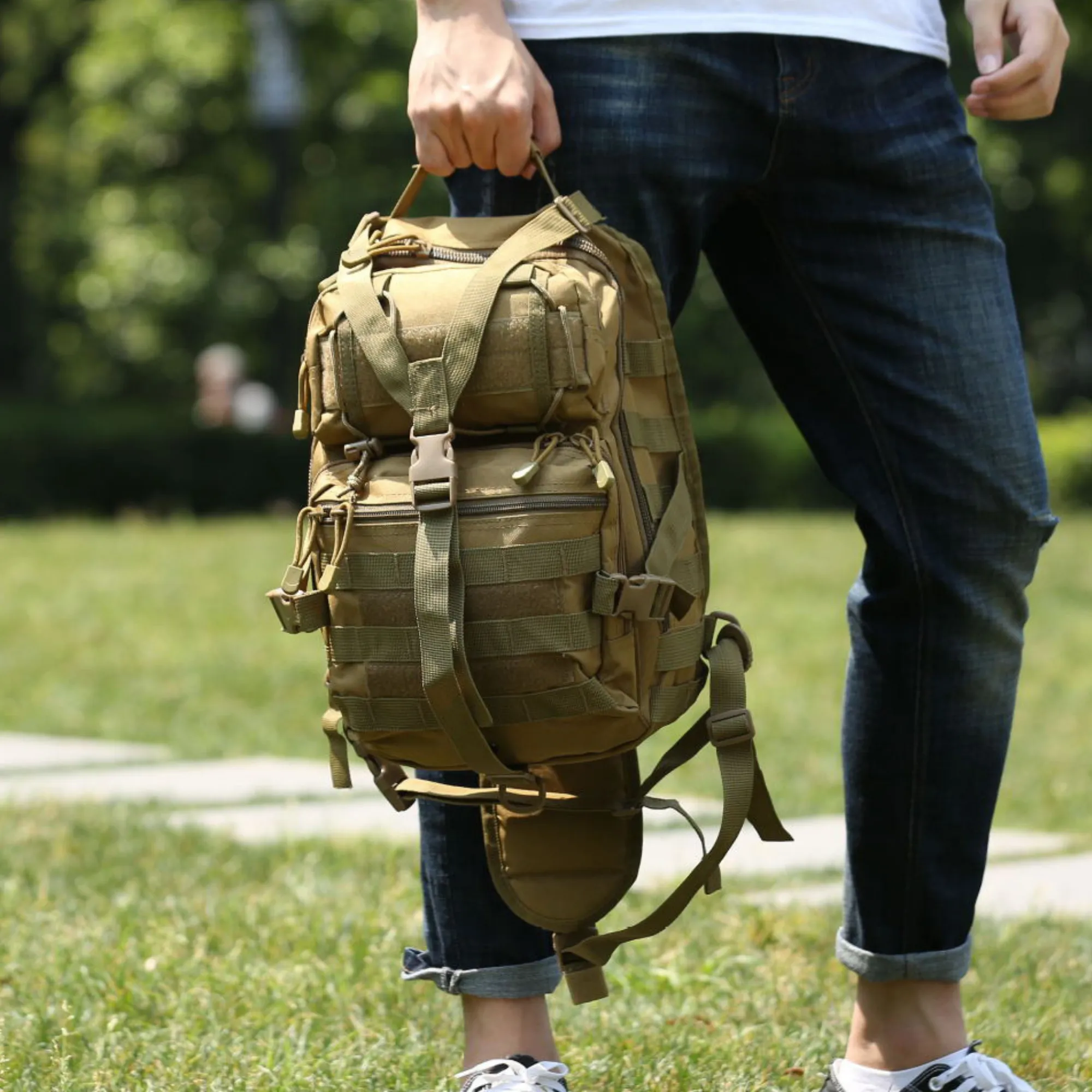 Tactical Military Sling Backpack 15L Shoulder Bag Molle Outdoor