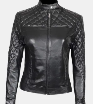 Teagan Women's Black Quilted Leather Jacket