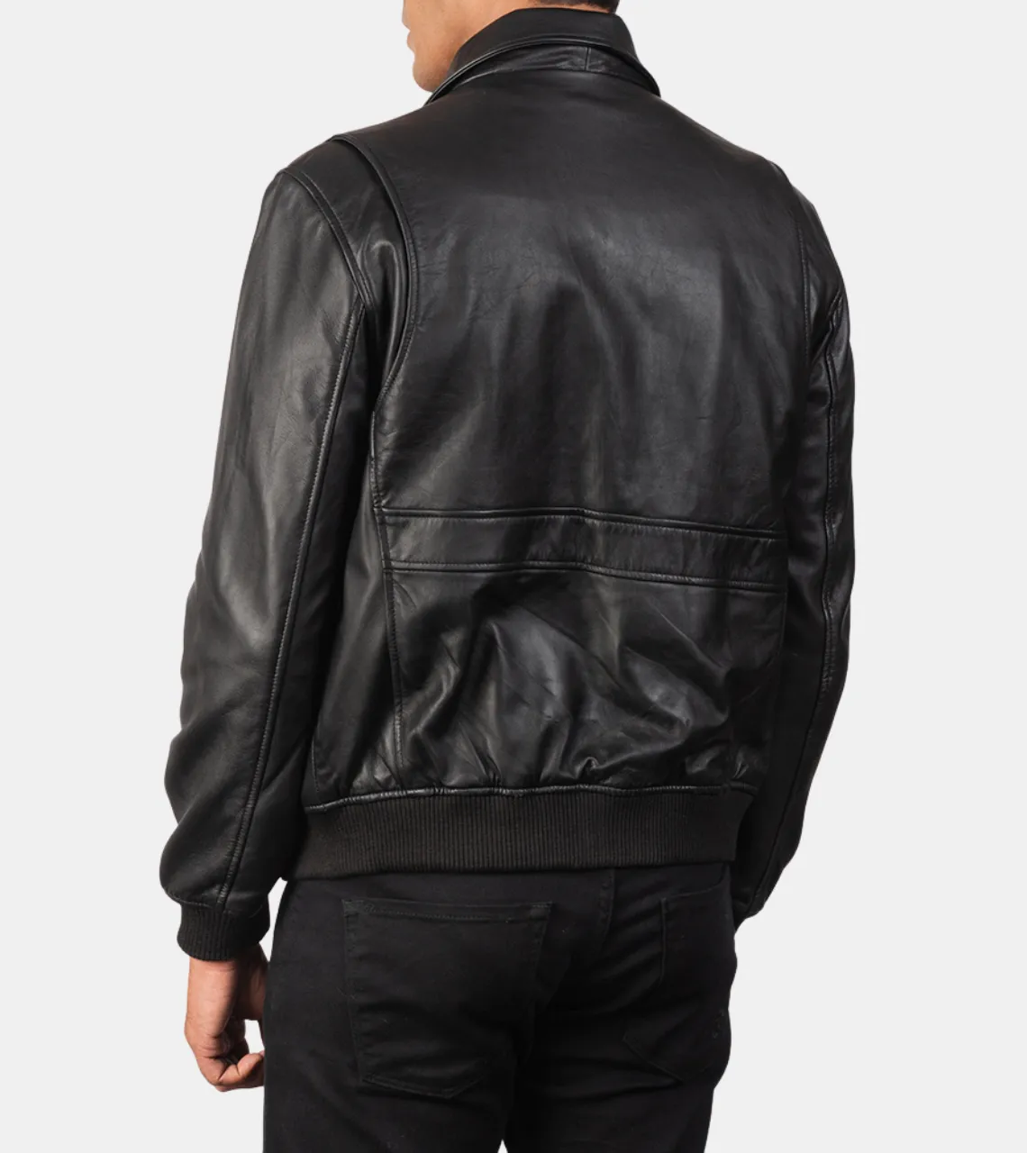 Tempest Men's Black Bomber Leather Jacket