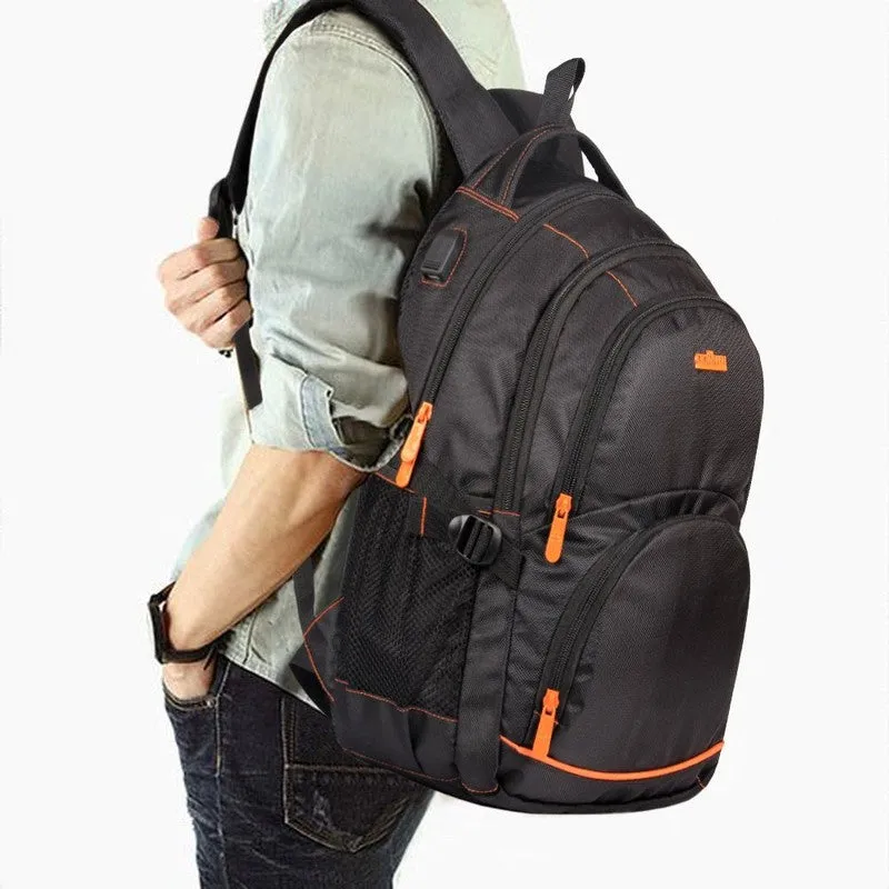 THE CLOWNFISH 26L Laptop Backpack - Water Resistant, USB Port | Adjustable Straps | Charcoal Black