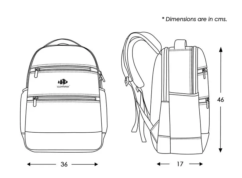 THE CLOWNFISH Jovial Laptop Backpack - Water Resistant, Multi-Compartment | 27L | Brown